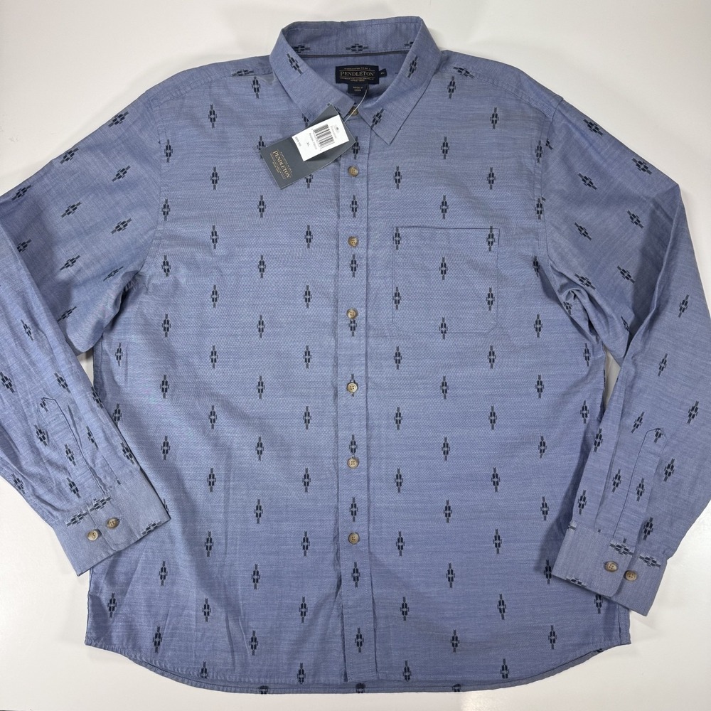 NWT PENDELTON Long Sleeve Button Up Shirt Southwestern Geometric‎ Print Men XL